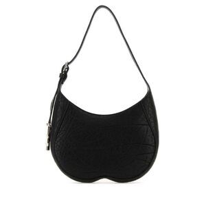 BURBERRY Leather Hobo Bag Women BLACK Handbags